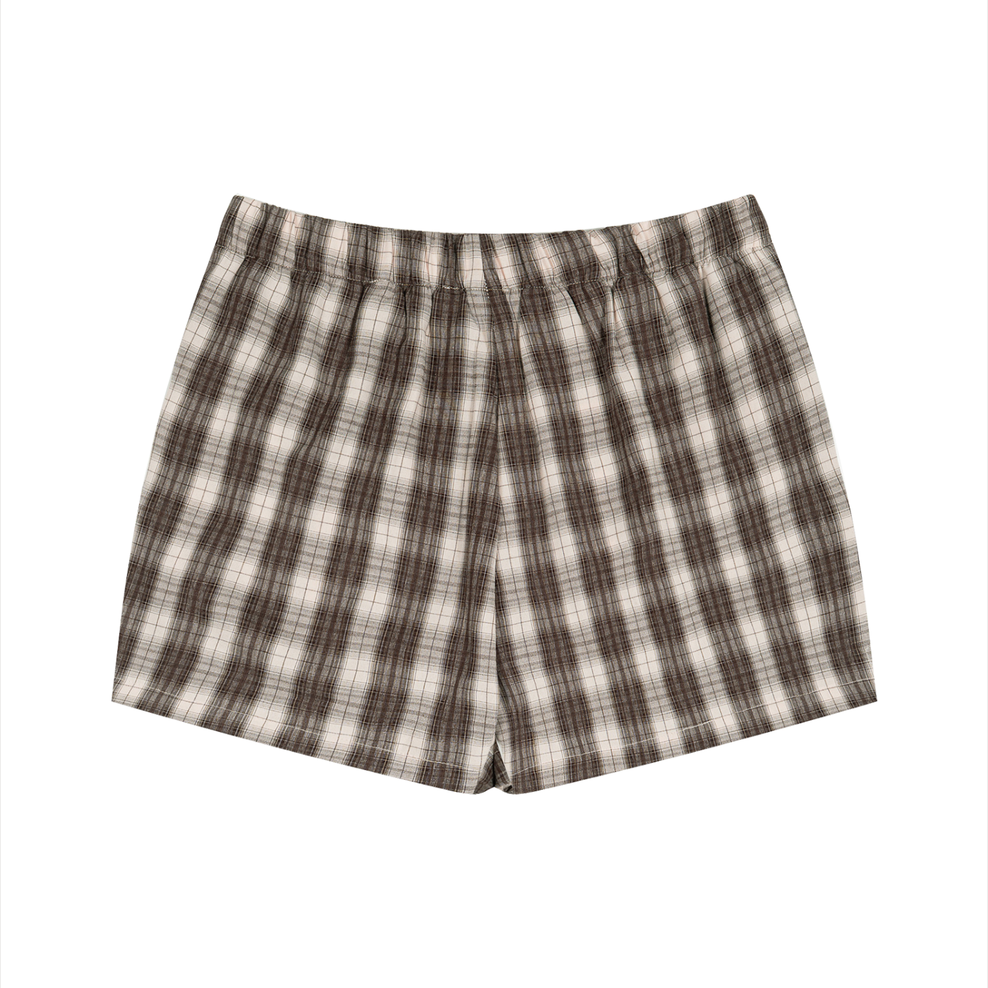 Geblokte korte broek bruin